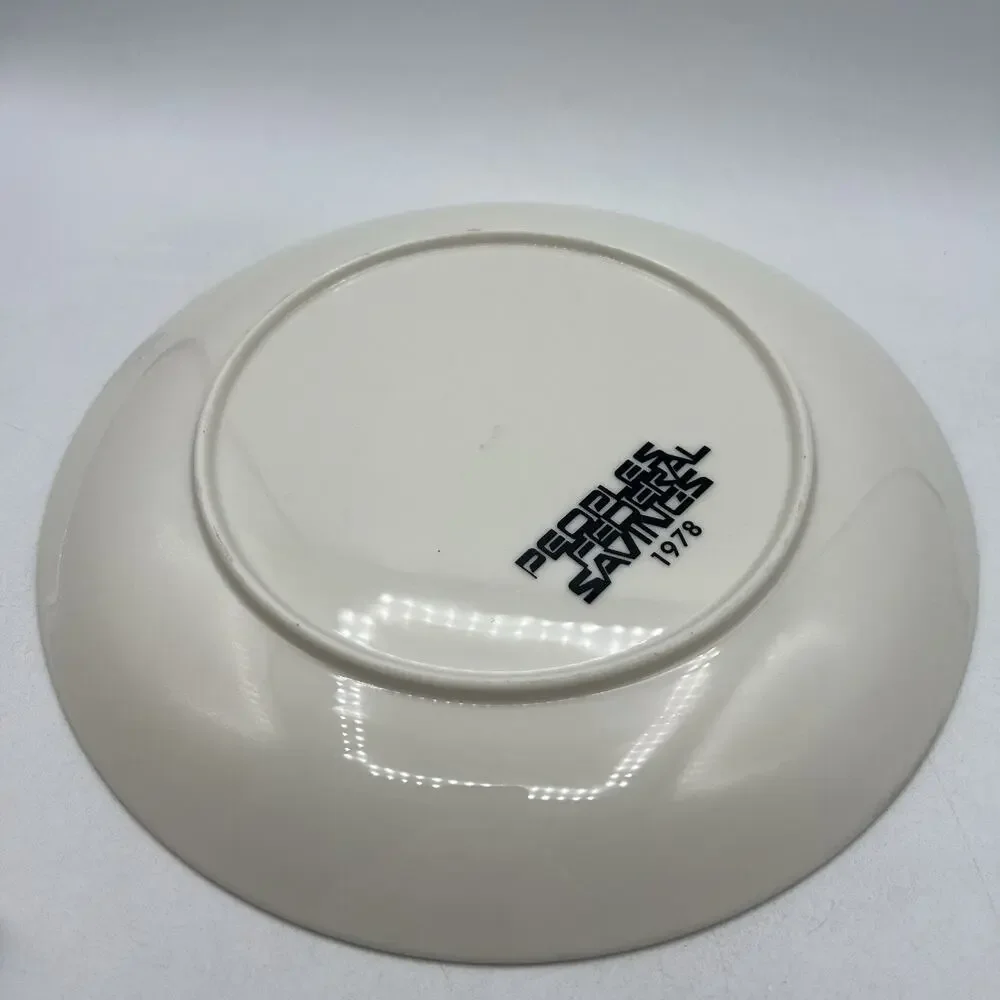 Vintage People Federal Savings Christmas Candles Holly Plate Platter 11